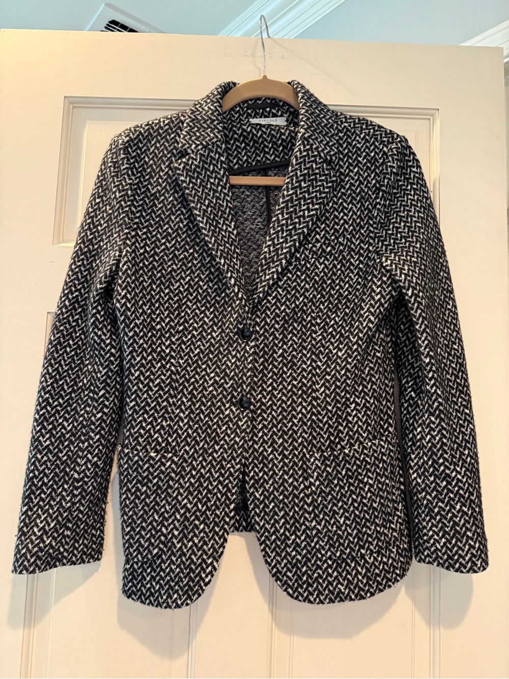 Women’s Black & White Herringbone chic Circolo 1901 blazer